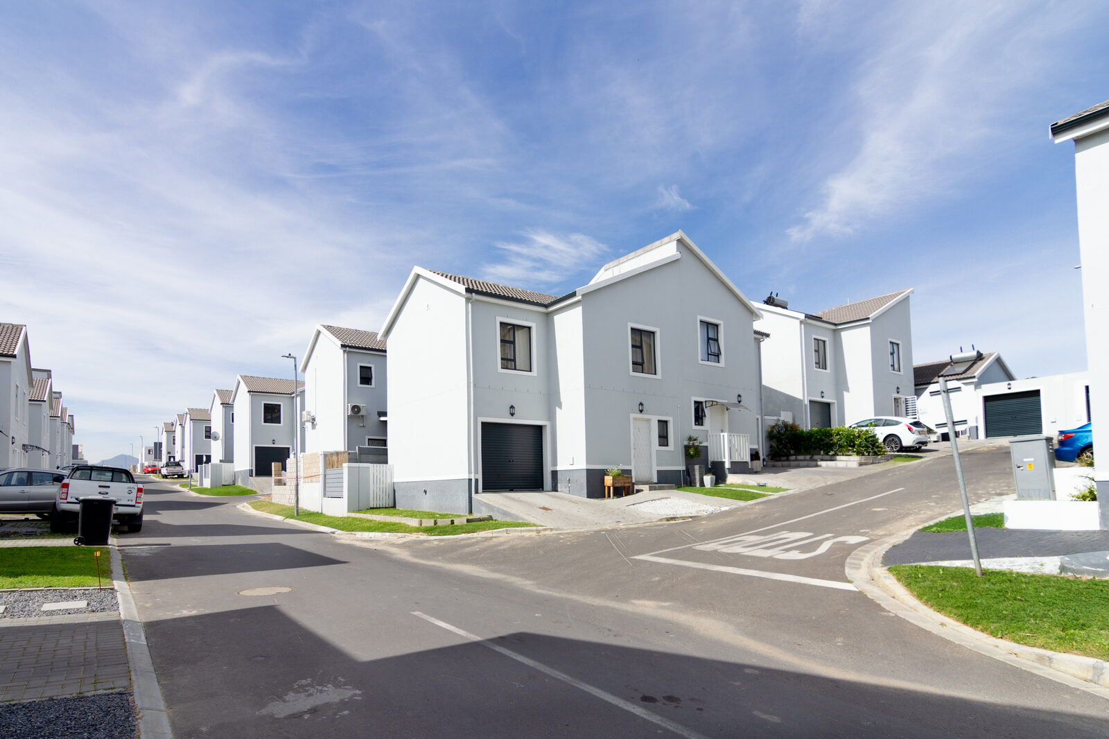 Row of single-storey homes